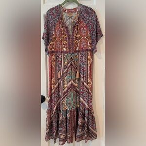 Kachel Bohemian Multicolor Maxi Dress